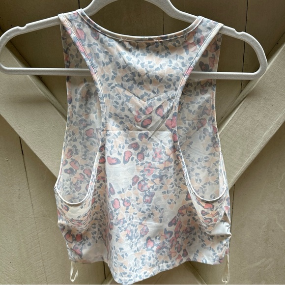 Anthropologie Medium Hologram Tank Annette Crop Top Yoga Leopard Free People - Picture 5 of 8